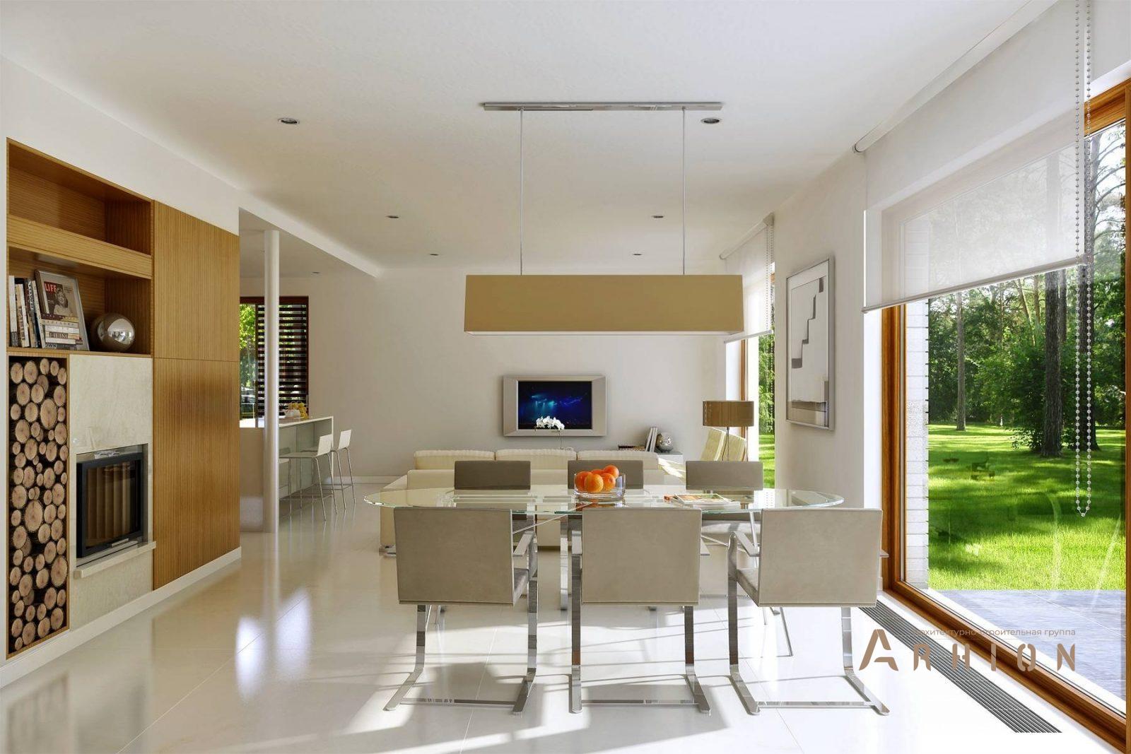 3. Проект одноэтажного дома в современном стиле с плоской кровлей , BY-19, площадью - 220 кв c мансардой, гаражом